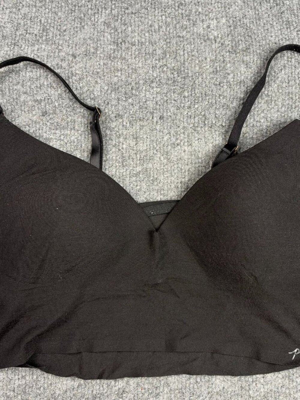 PINK Victoria's Secret Wireless Push Up Bra Medium Black Longline T-Shirt Bralet
